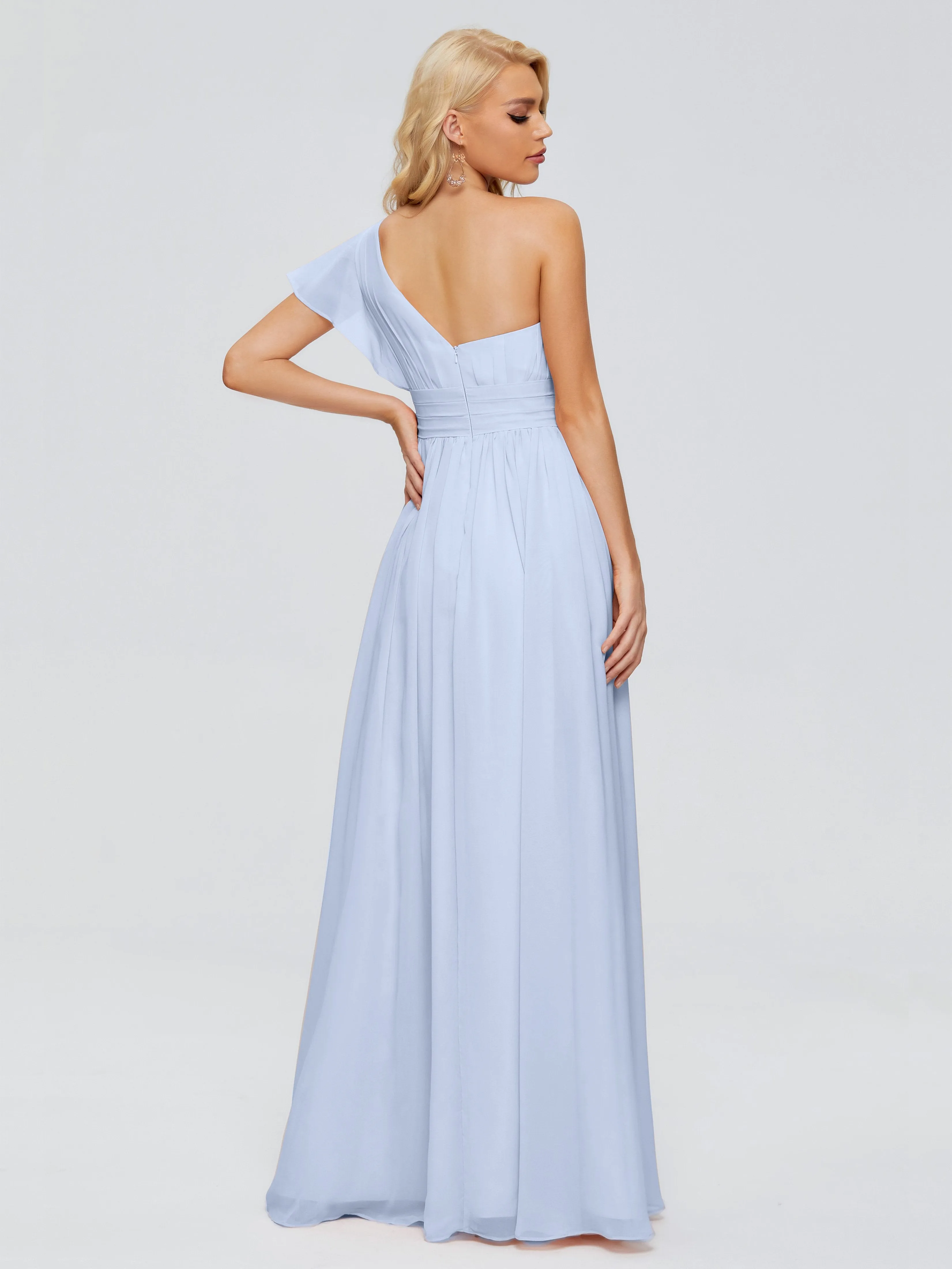 Rylee Gorgeous One Shoulder Pleated Chiffon Bridesmaid Dresses