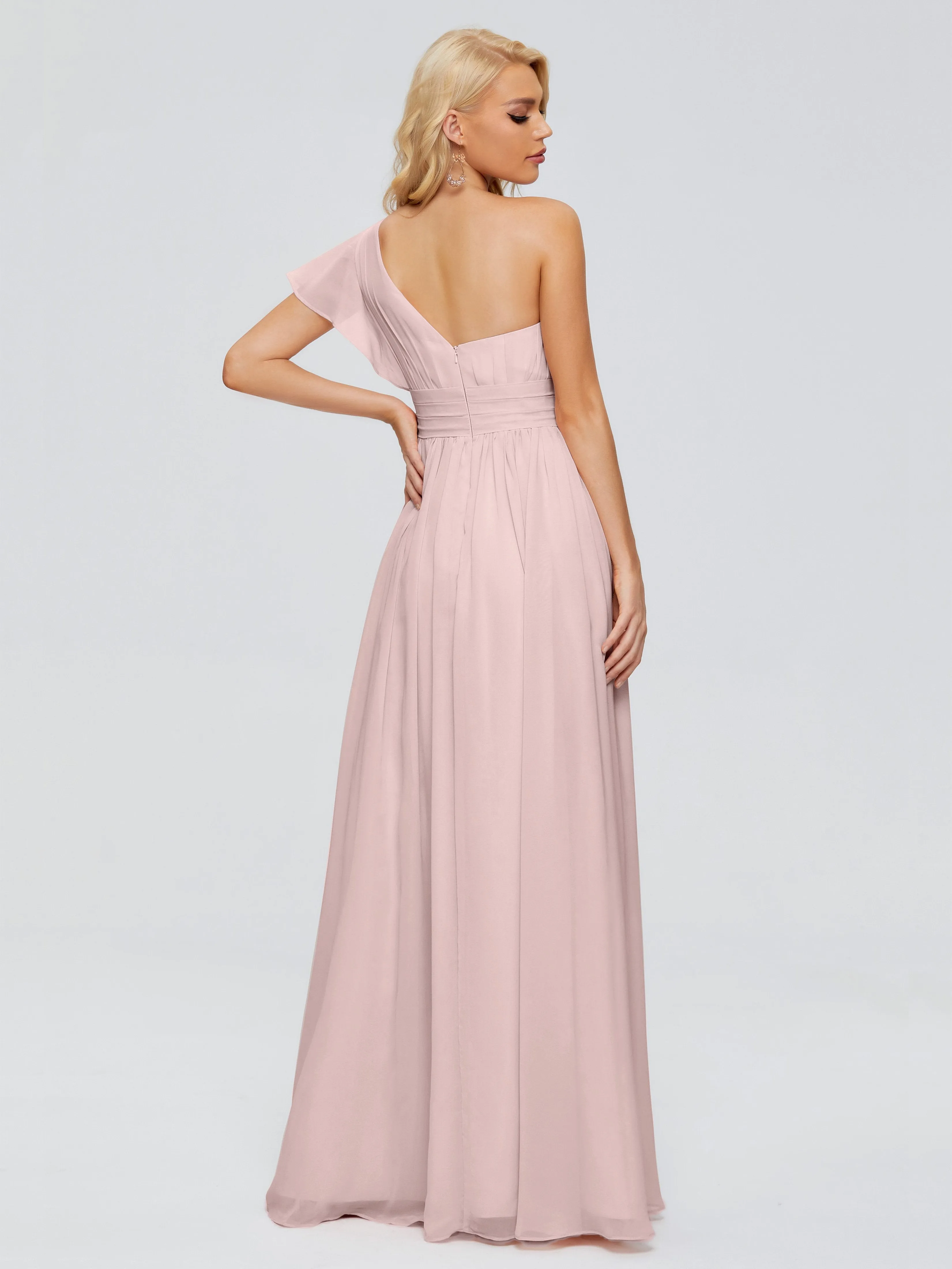 Rylee Gorgeous One Shoulder Pleated Chiffon Bridesmaid Dresses