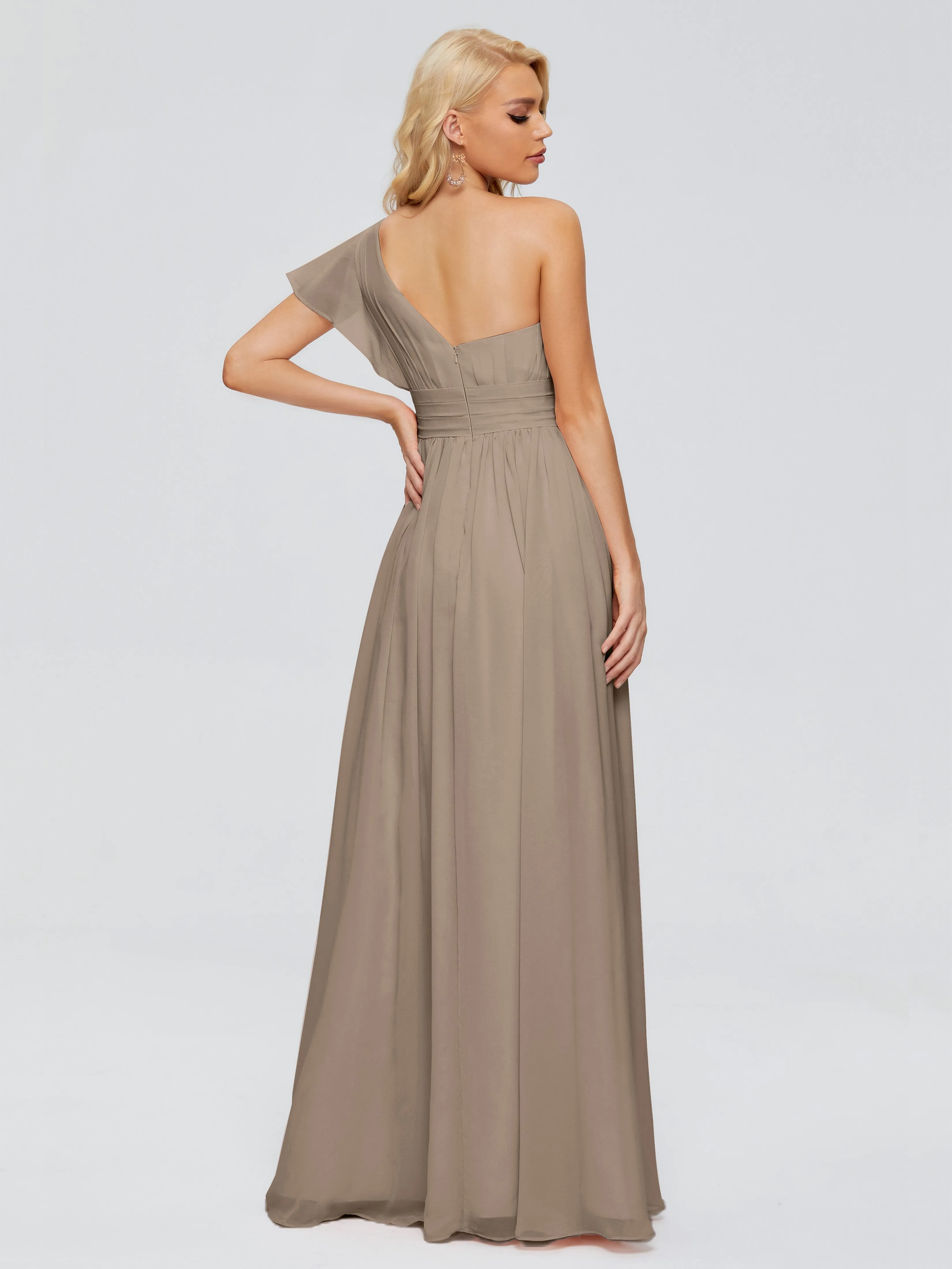 Rylee Gorgeous One Shoulder Pleated Chiffon Bridesmaid Dresses