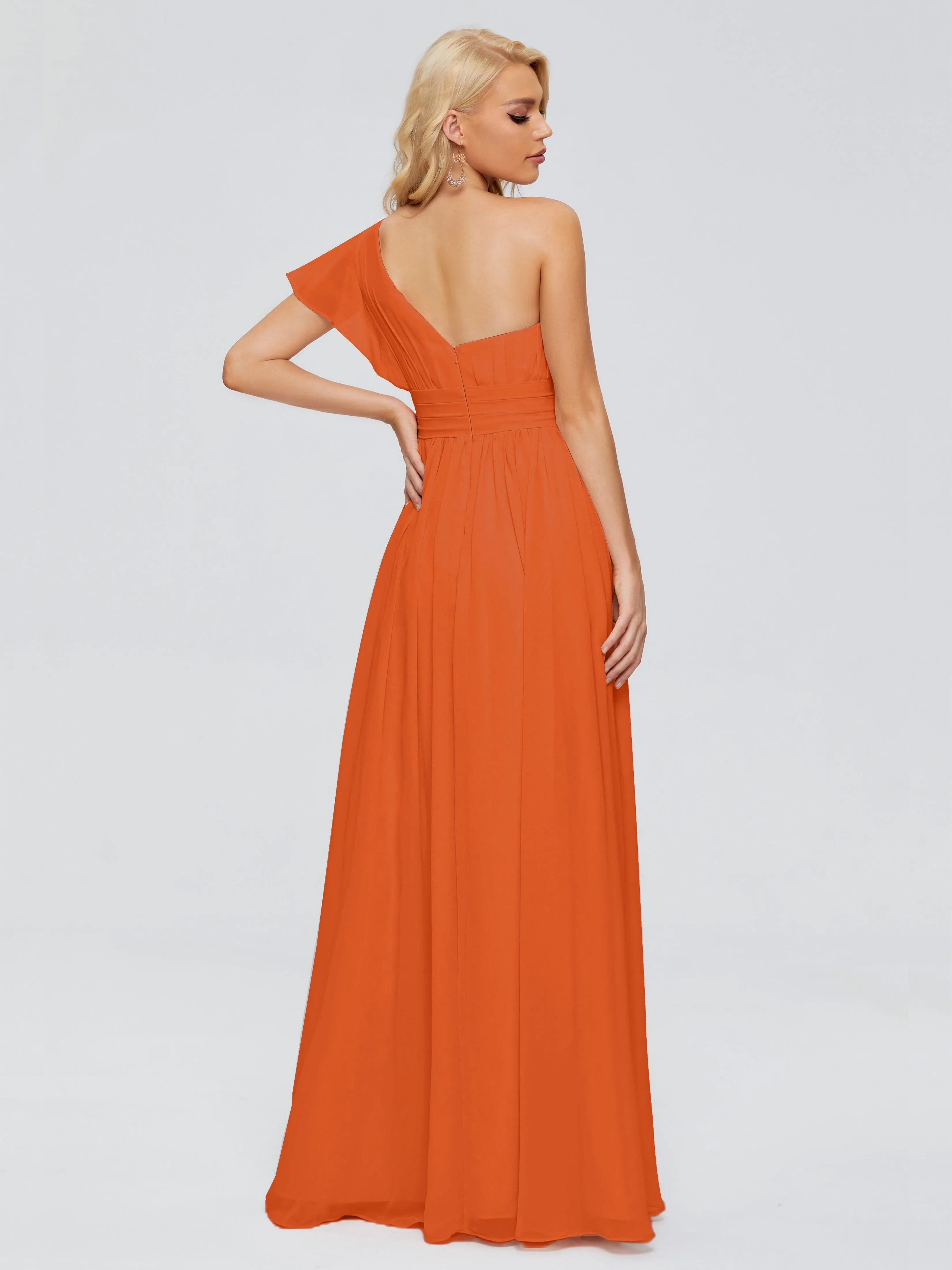 Rylee Gorgeous One Shoulder Pleated Chiffon Bridesmaid Dresses