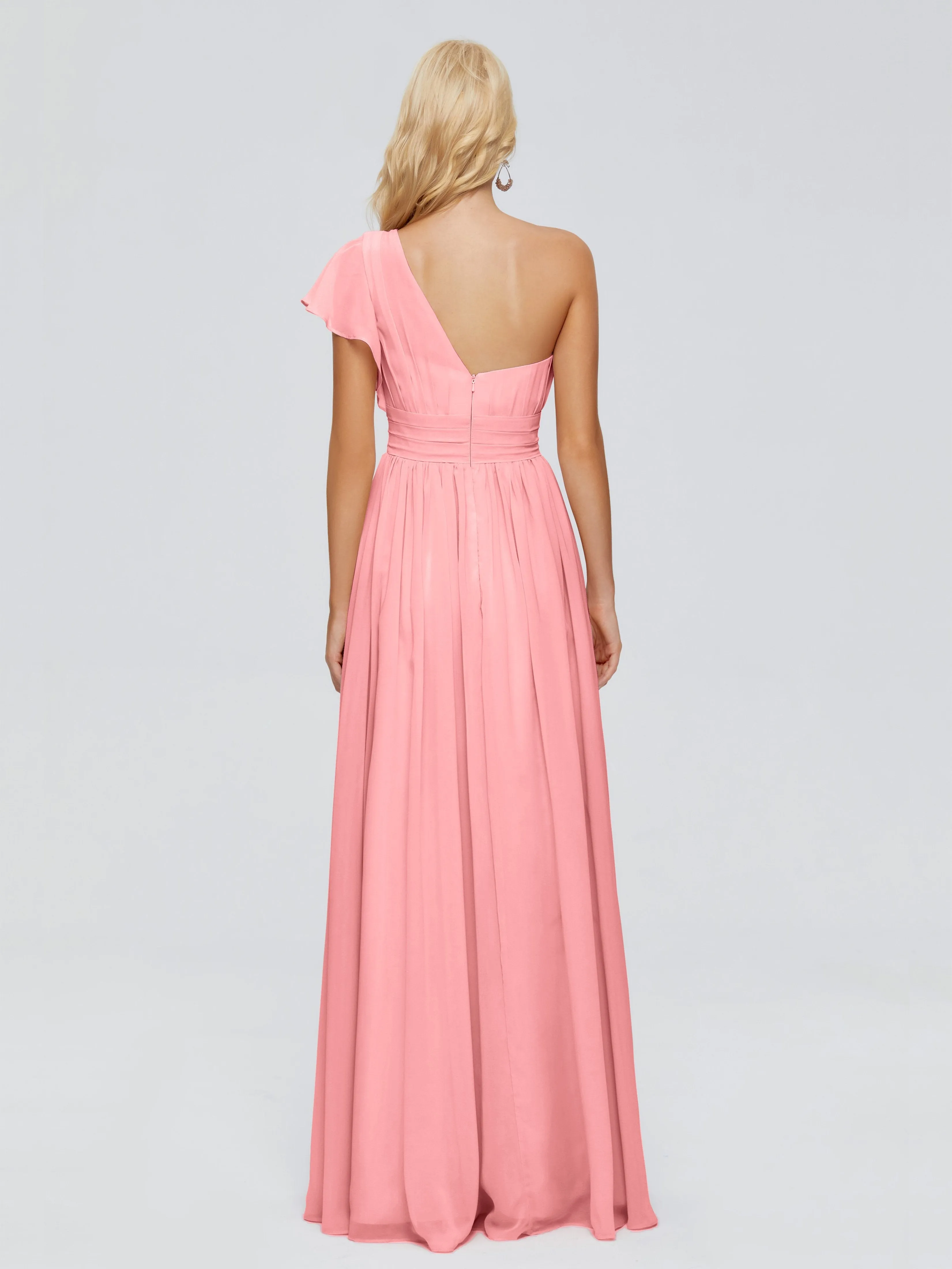 Rylee Gorgeous One Shoulder Pleated Chiffon Bridesmaid Dresses