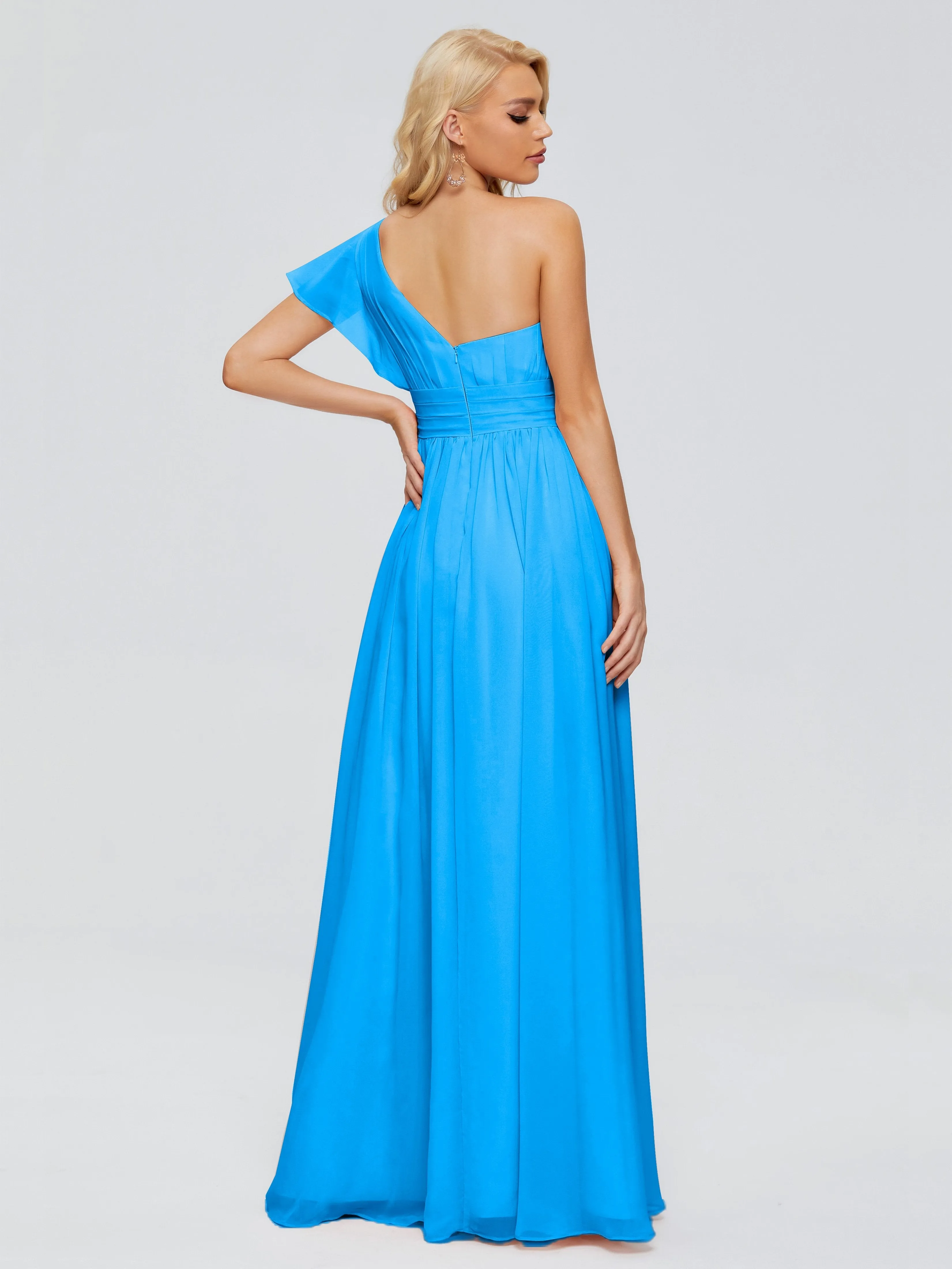 Rylee Gorgeous One Shoulder Pleated Chiffon Bridesmaid Dresses