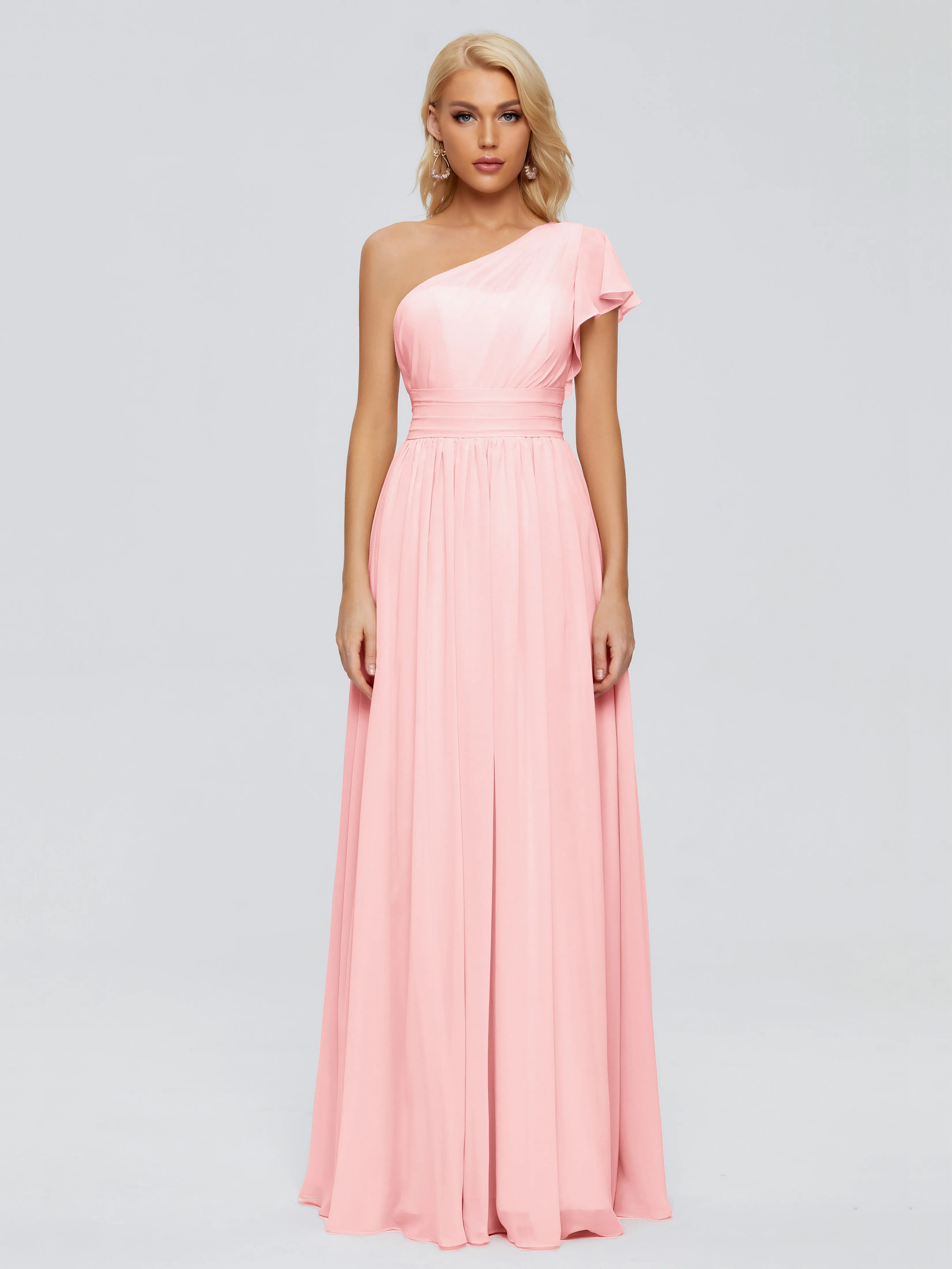 Rylee Gorgeous One Shoulder Pleated Chiffon Bridesmaid Dresses