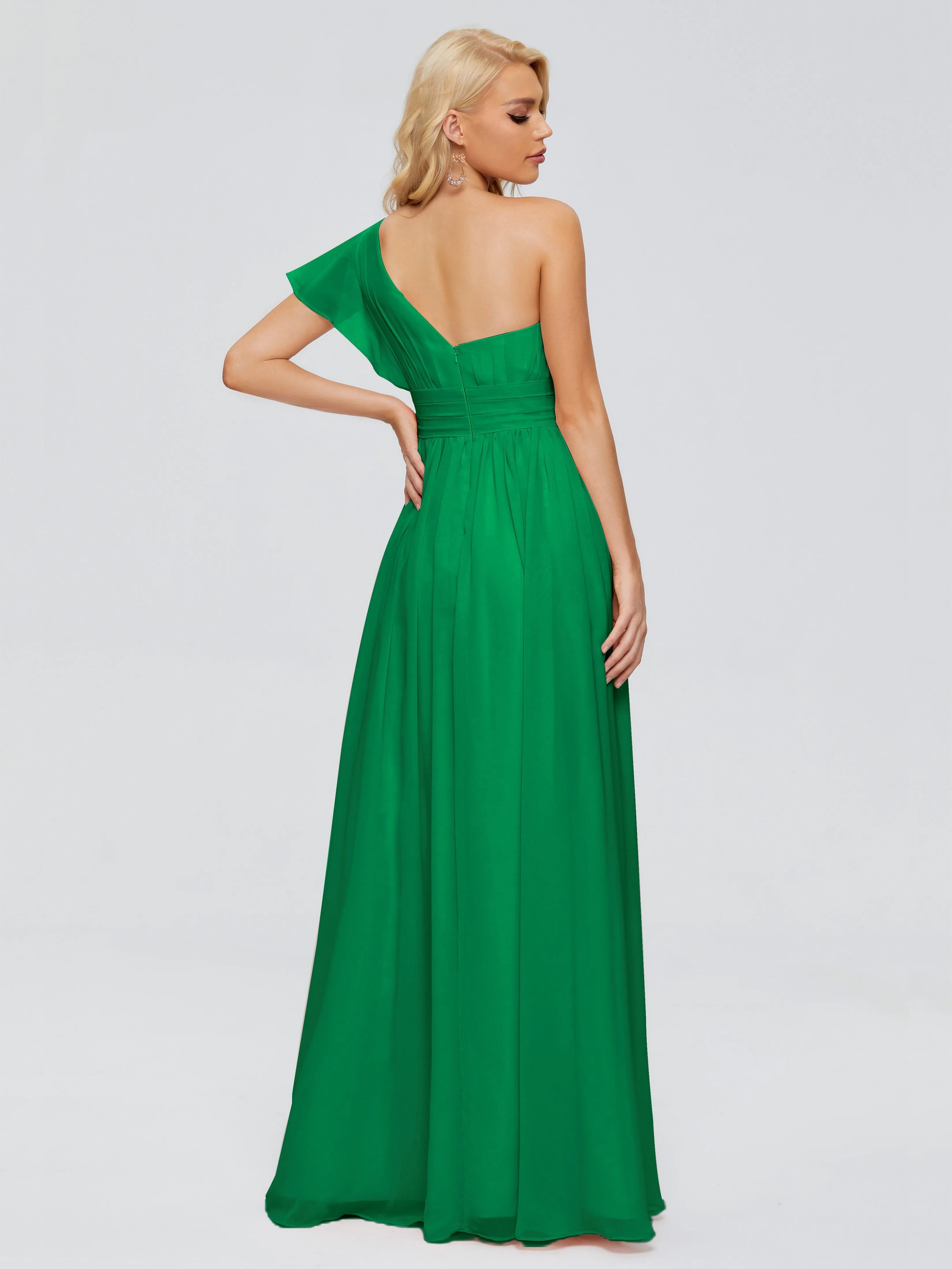 Rylee Gorgeous One Shoulder Pleated Chiffon Bridesmaid Dresses