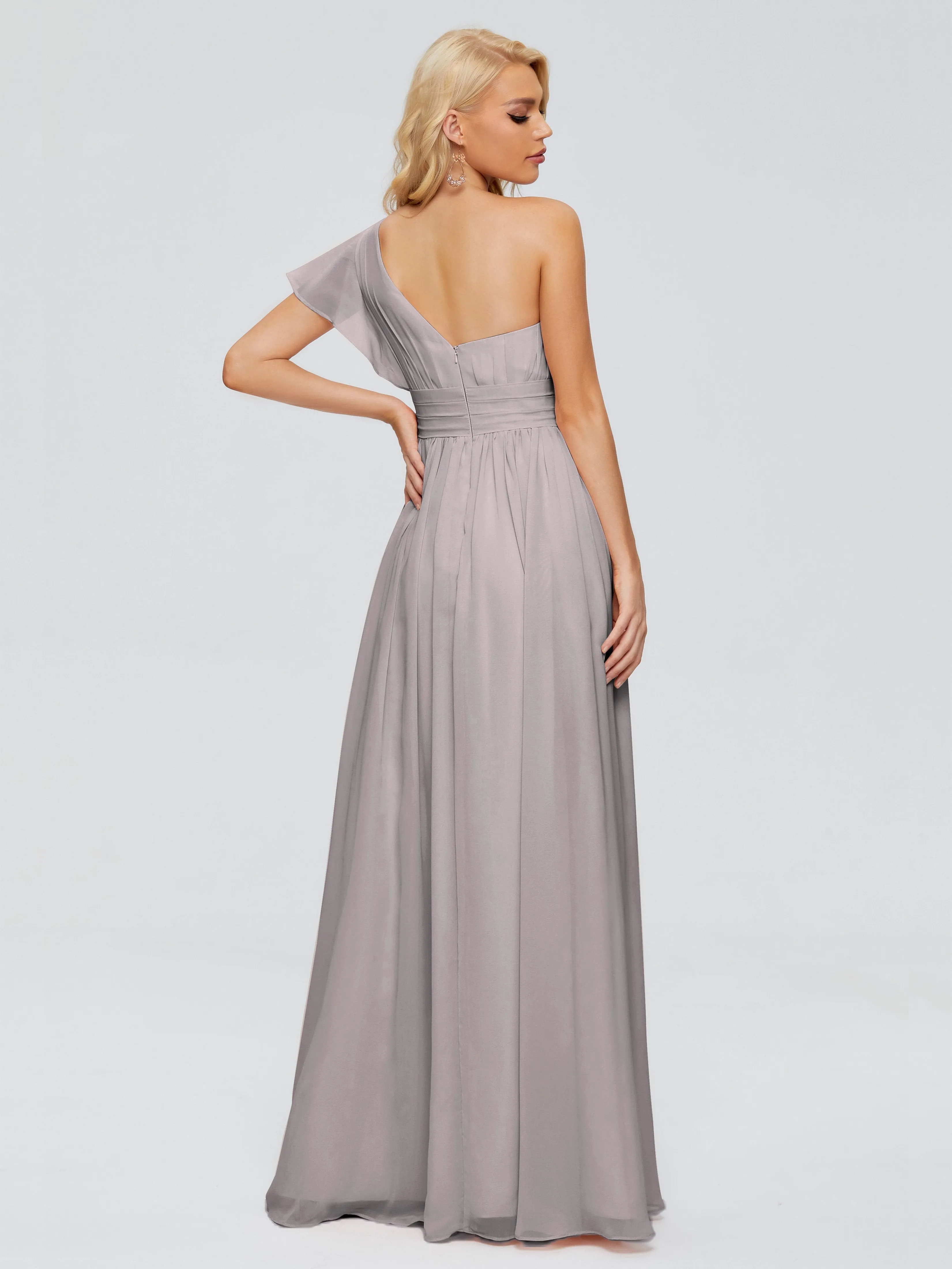 Rylee Gorgeous One Shoulder Pleated Chiffon Bridesmaid Dresses