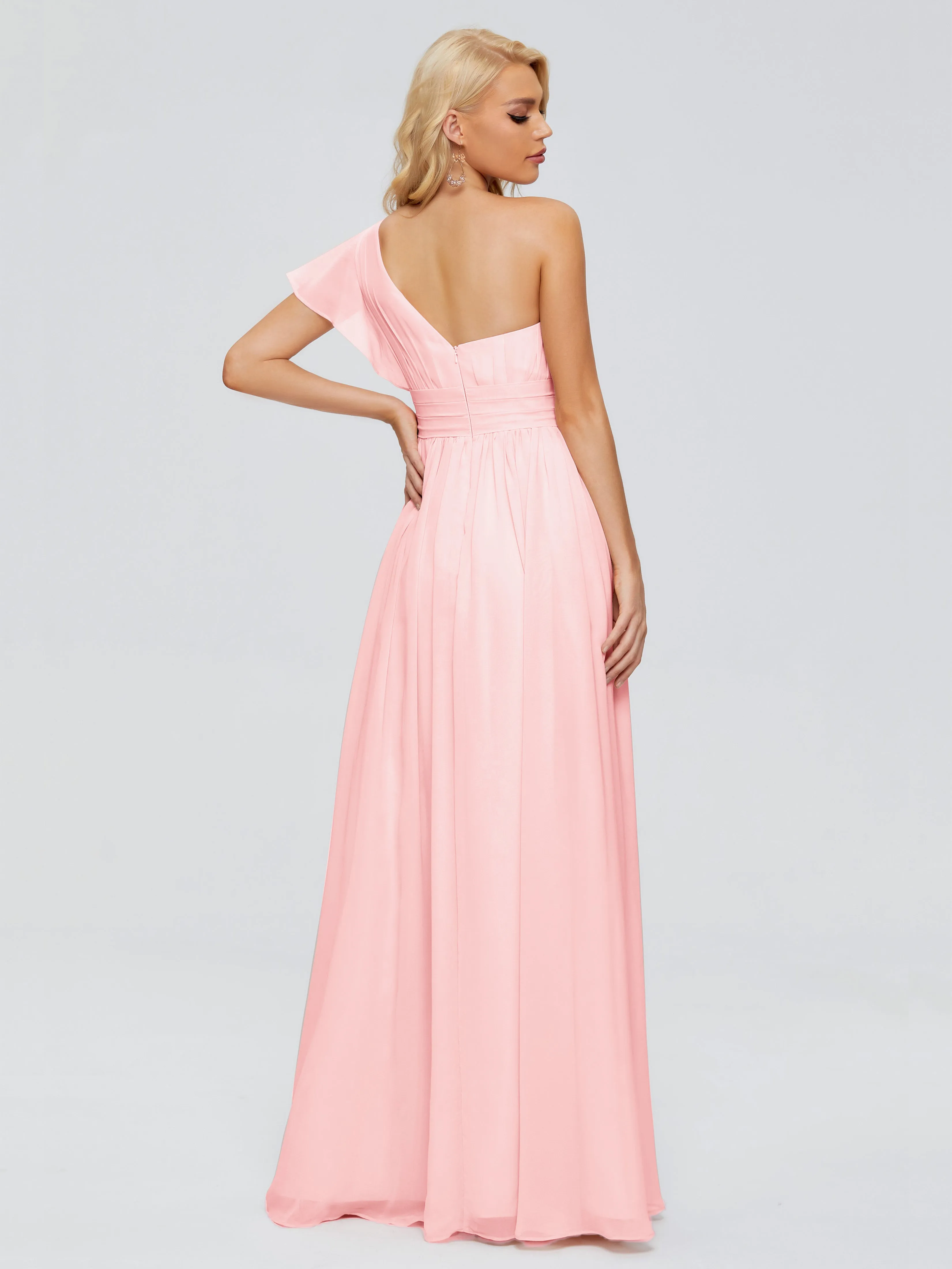 Rylee Gorgeous One Shoulder Pleated Chiffon Bridesmaid Dresses