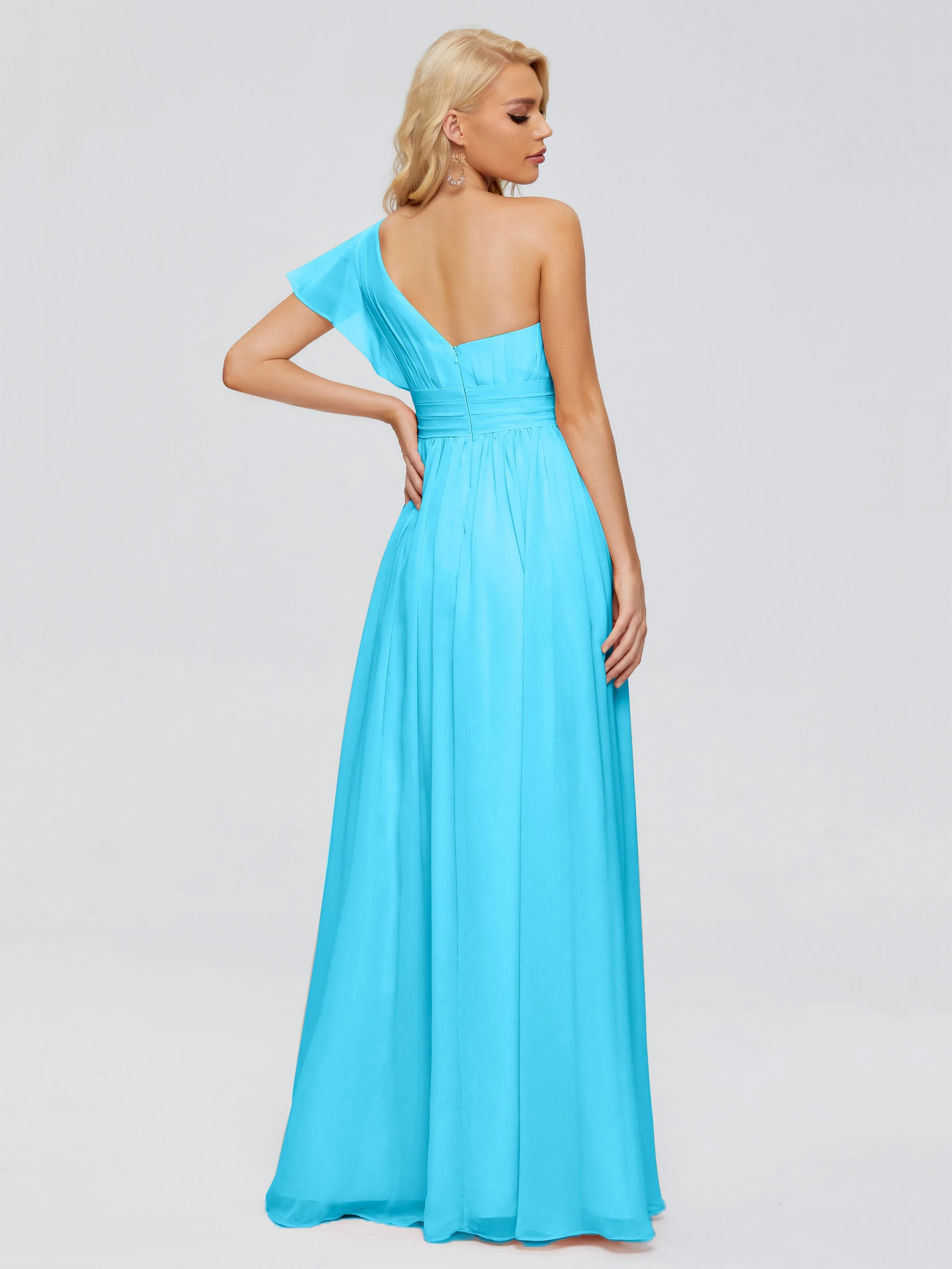 Rylee Gorgeous One Shoulder Pleated Chiffon Bridesmaid Dresses