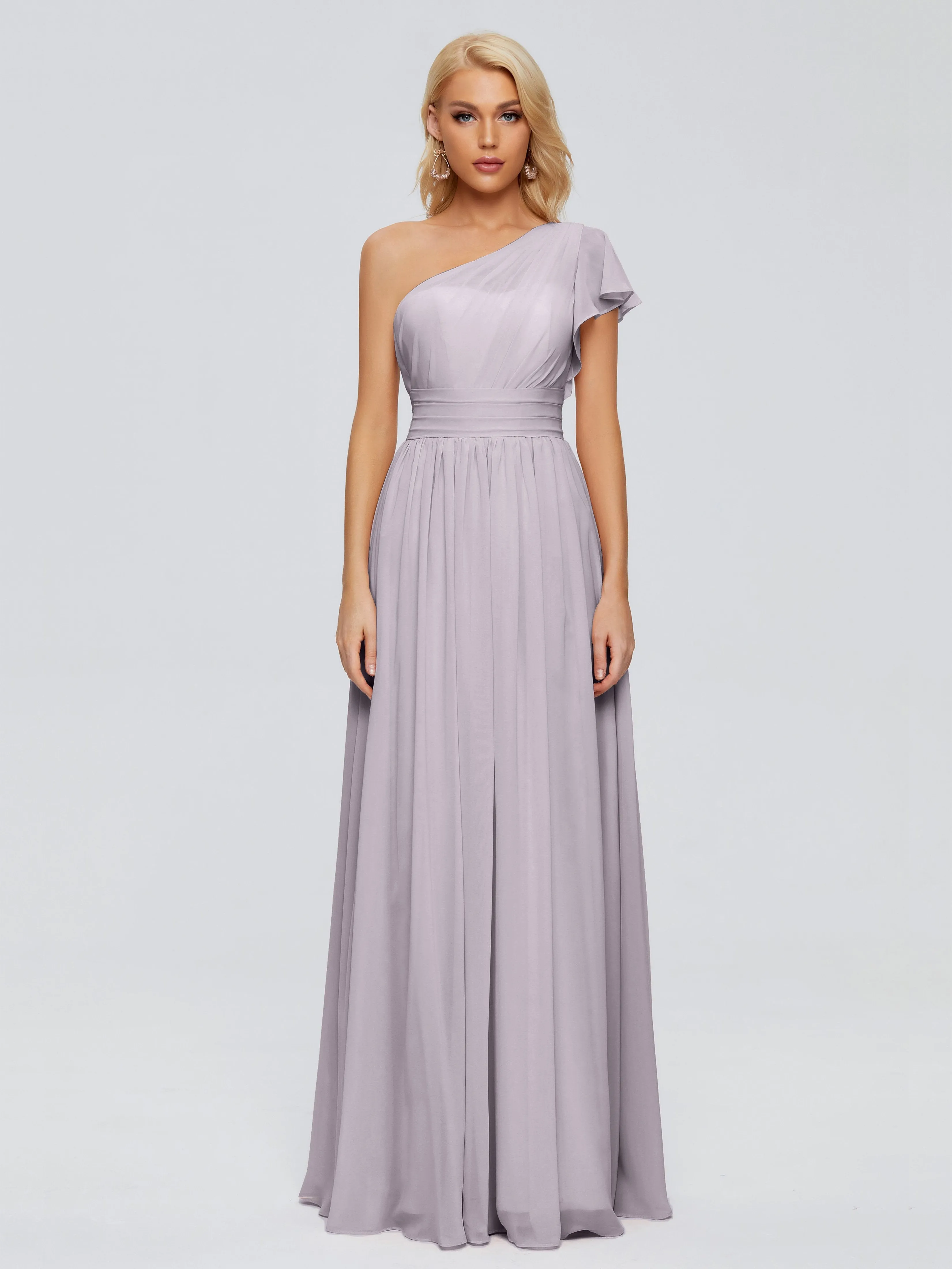 Rylee Gorgeous One Shoulder Pleated Chiffon Bridesmaid Dresses