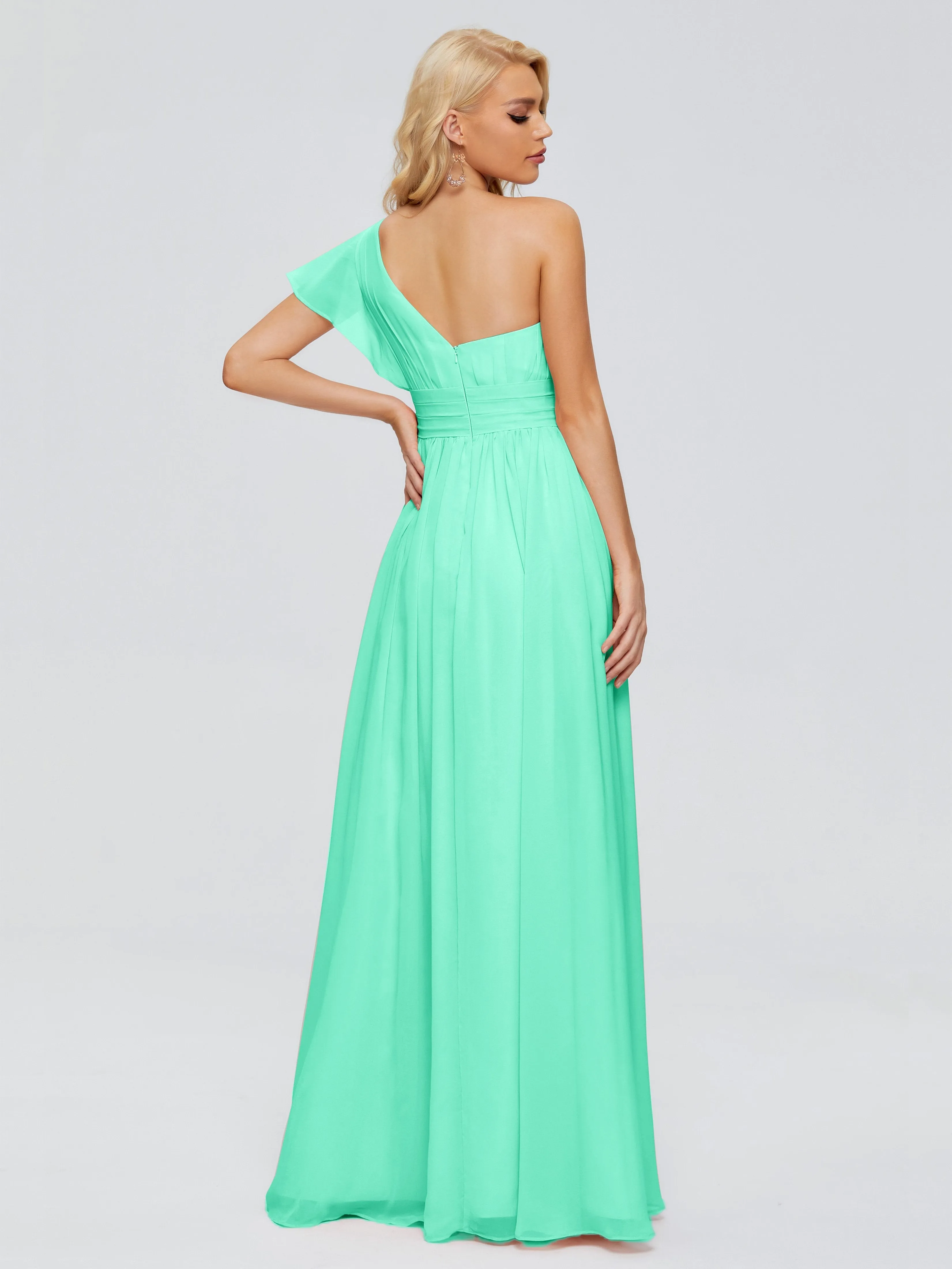 Rylee Gorgeous One Shoulder Pleated Chiffon Bridesmaid Dresses