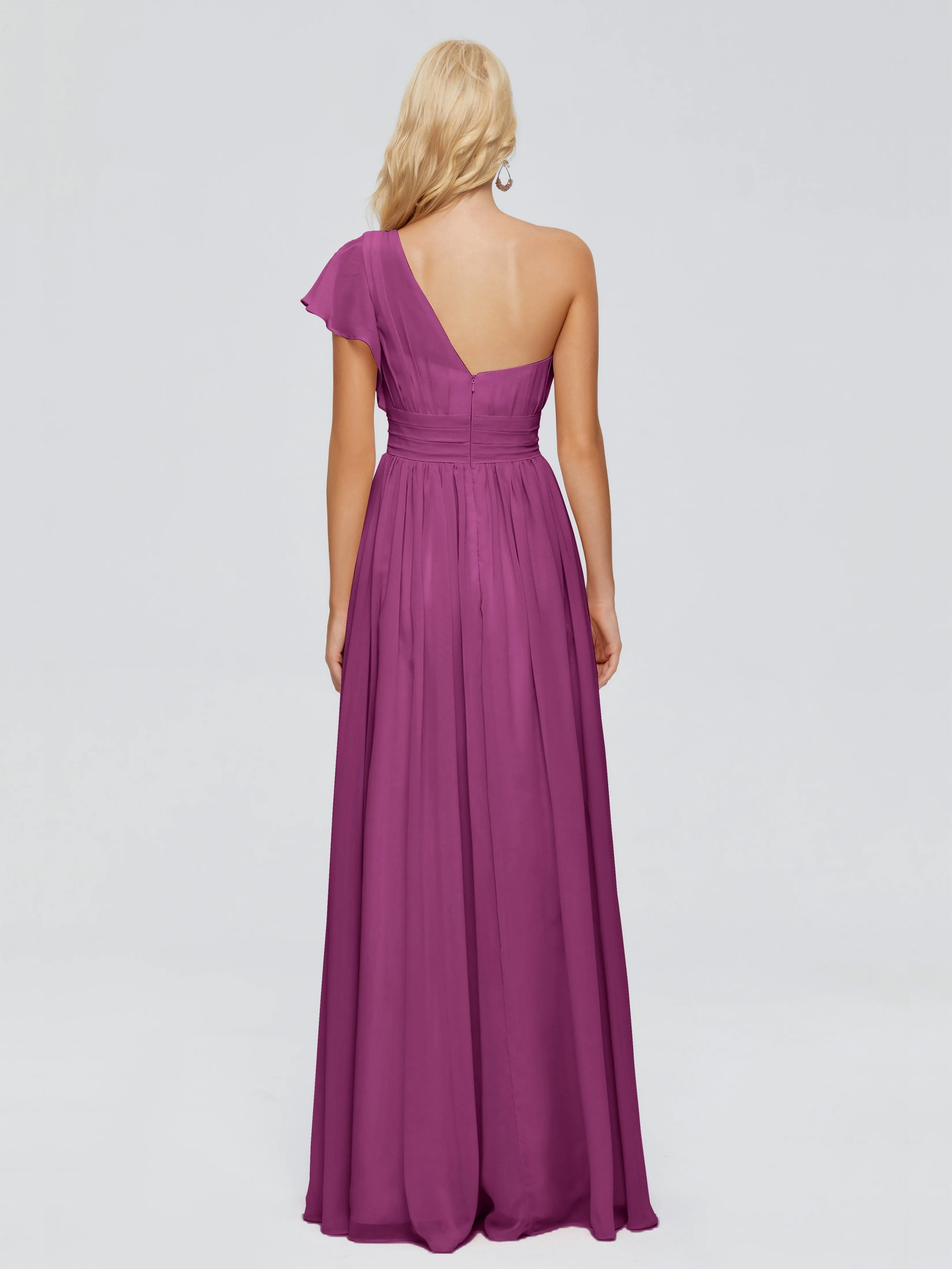 Rylee Gorgeous One Shoulder Pleated Chiffon Bridesmaid Dresses