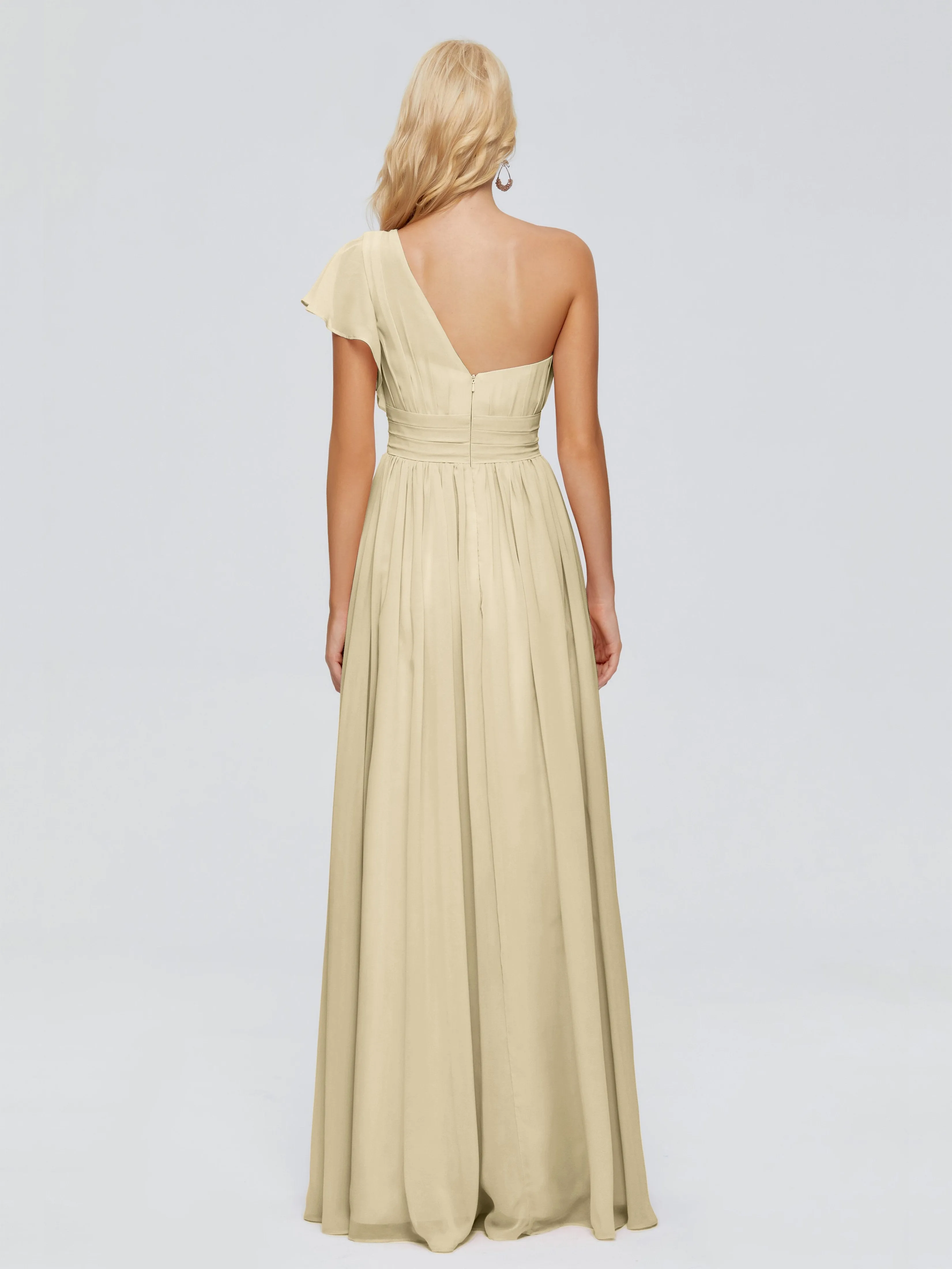 Rylee Gorgeous One Shoulder Pleated Chiffon Bridesmaid Dresses