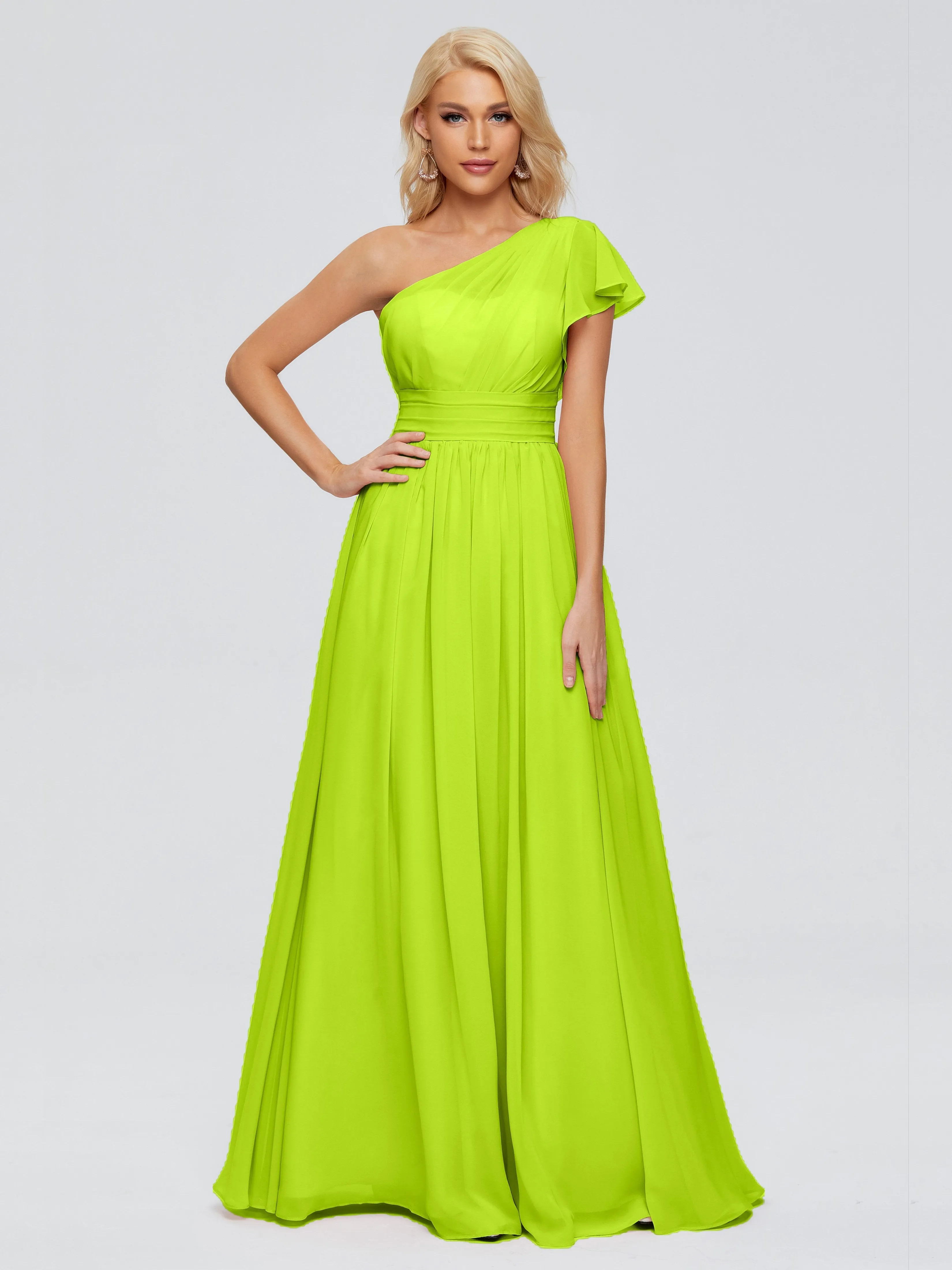 Rylee Gorgeous One Shoulder Pleated Chiffon Bridesmaid Dresses