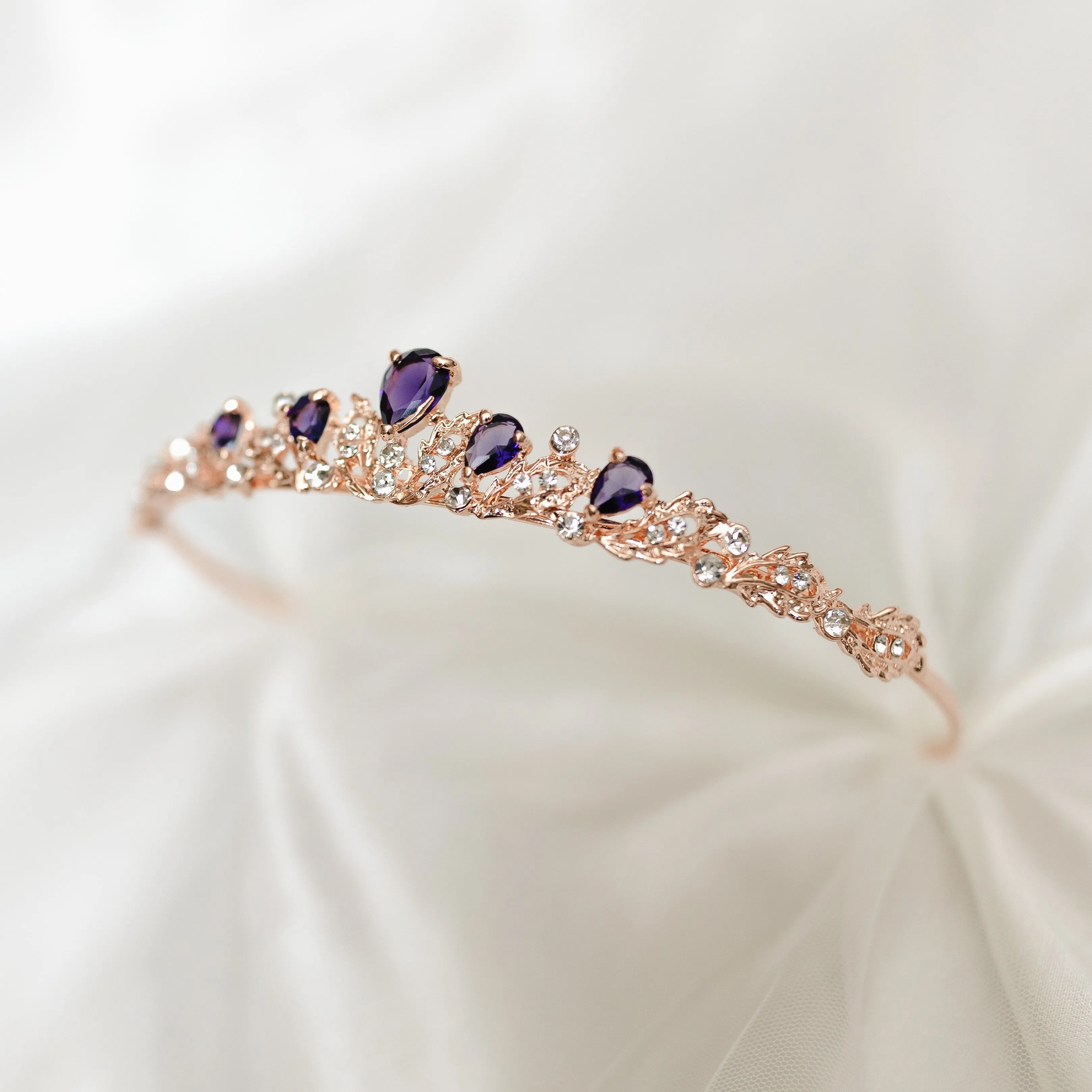 Sadie's Tiara in Purple & Rose Gold