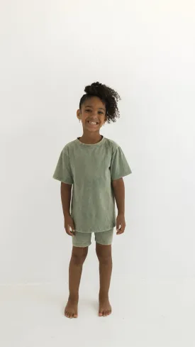 Sage | Washed Child Short Set