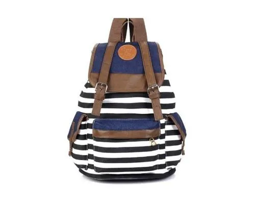 Sailor Stripes Drawstring Rucksack - Black