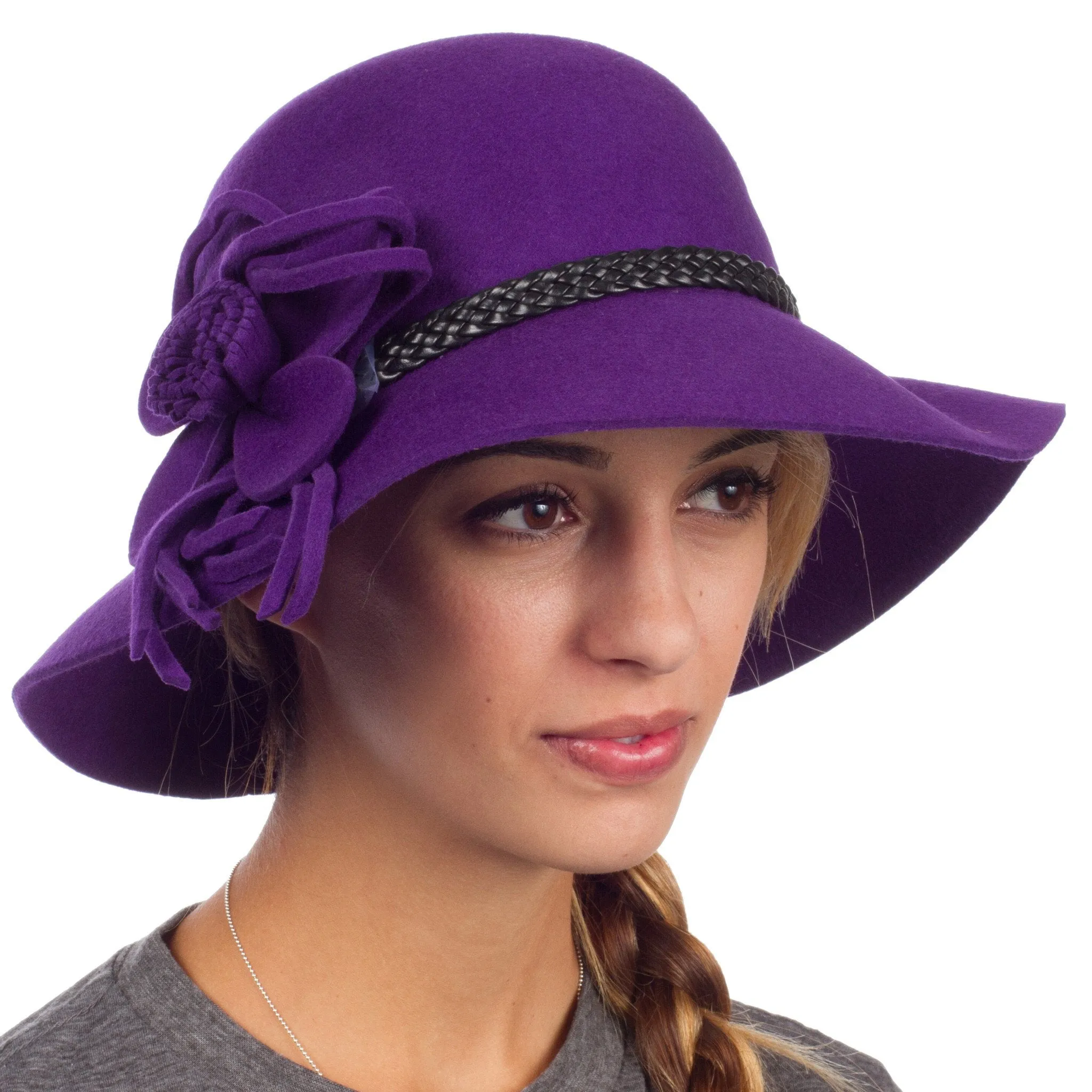 Sakkas Gloria Vintage Style Wool Cloche Hat