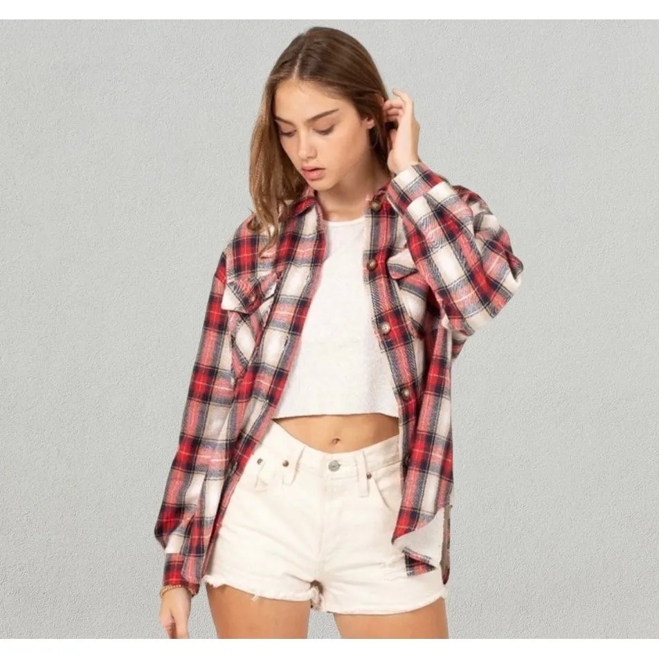 Samantha Red Plaid Shacket