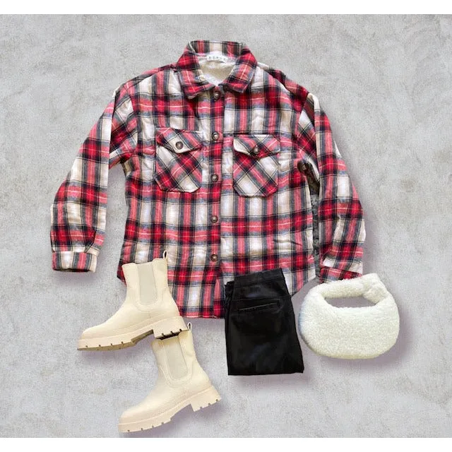 Samantha Red Plaid Shacket