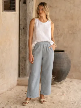 Sancia Cotton Pants Slate Blue