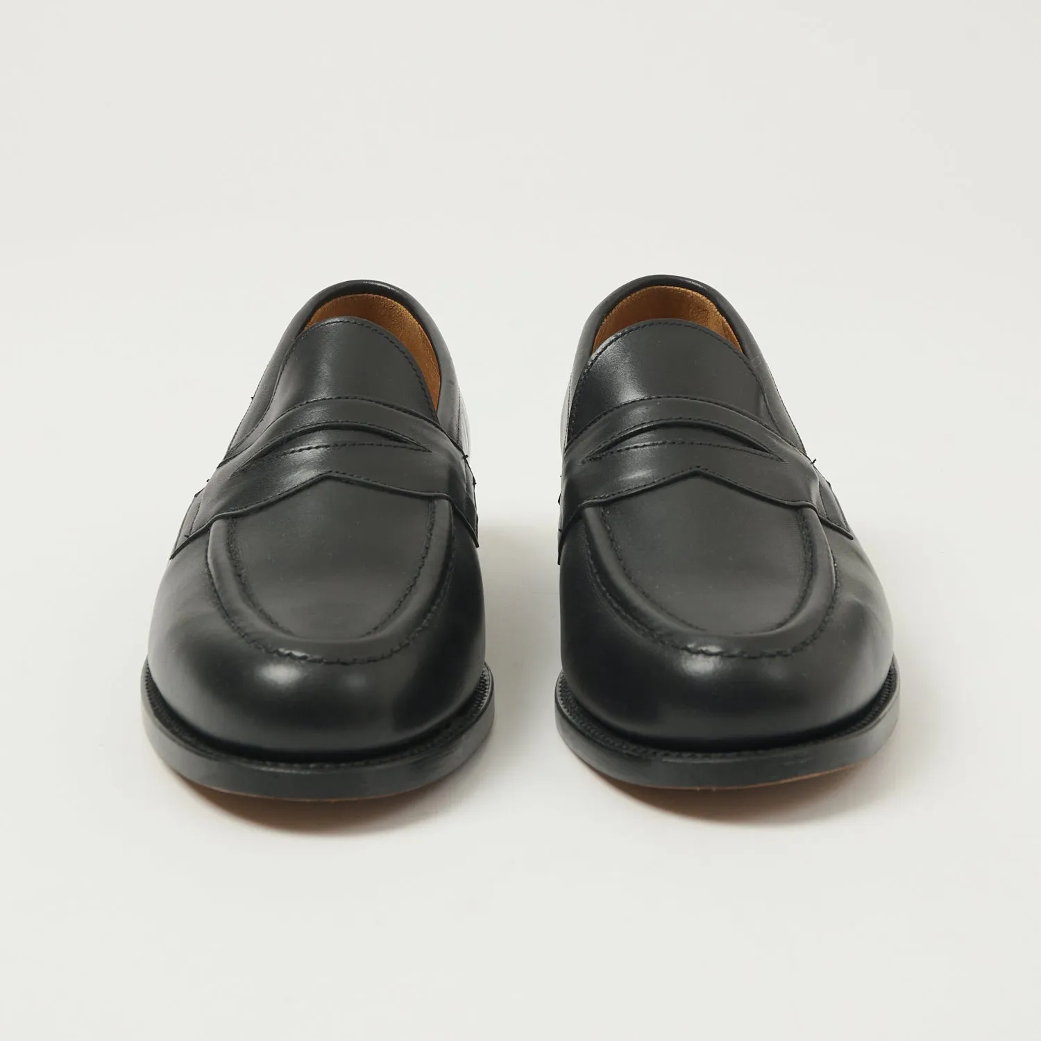 Sanders Aldwych Buttseam Penny Loafer - Black Calf