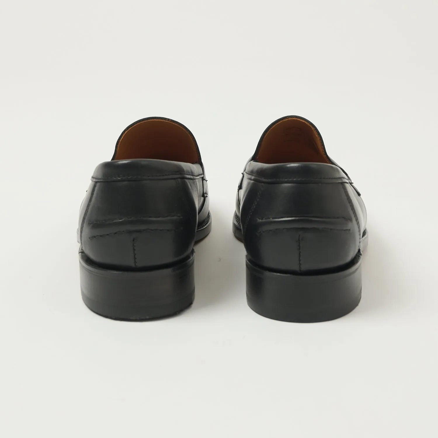 Sanders Aldwych Buttseam Penny Loafer - Black Calf