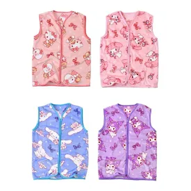 Sanrio Flannel Home Vest Pajamas Home Clothes Fluffy Warm Winter Hello Kitty Kuromi Cinnamoroll My Melody