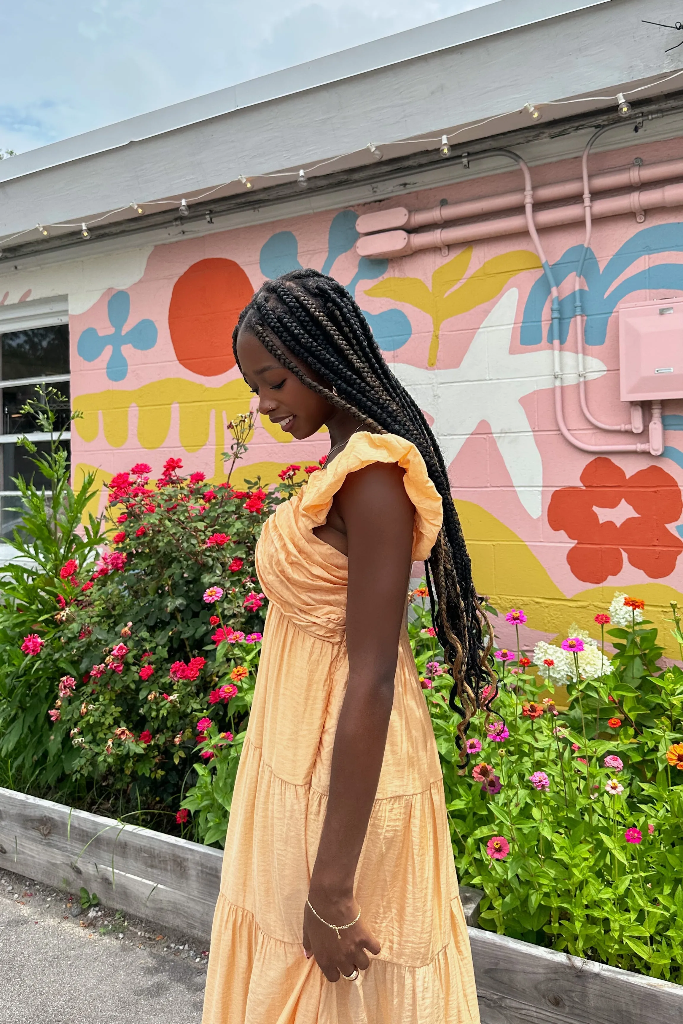 Sariah Midi Dress in Orange | Restocked  | Slightly Damaged