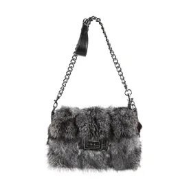 Satchel Bags for Women Fox Fur Satchel Purse Removable Crossbody Strap Shoulder Bag Dark Green FS19809