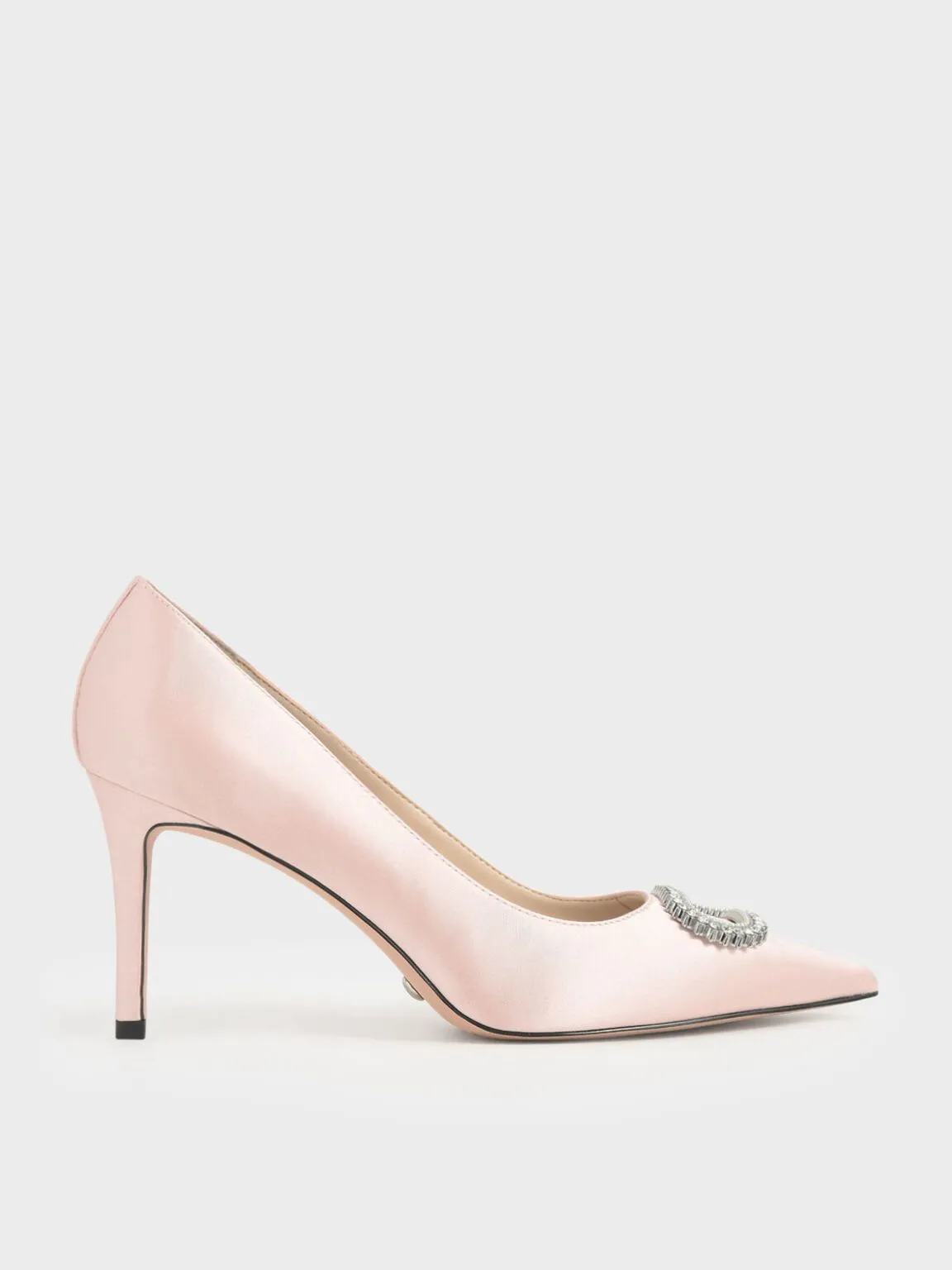 Satin Embellished Pumps