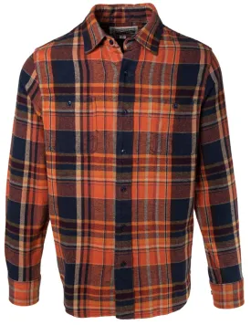 Schott NYC Rust Plaid Cotton Flannel Shirt