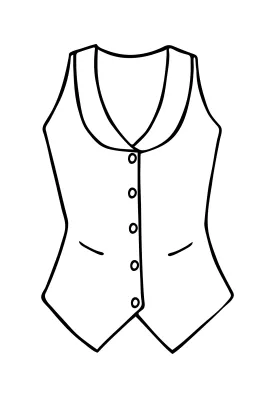 Scoop Neck Waistcoat in Scarlet