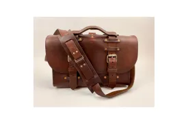 Seasoned No. 4311 - Standard Scotch Grunge Leather Satchel with Rear Insert & Backpack Option