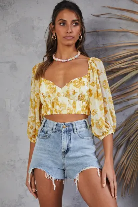 Seventh Heaven Crop Top Yellow