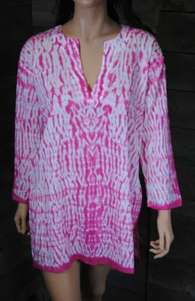 Shibori Dyed Tunic Pink