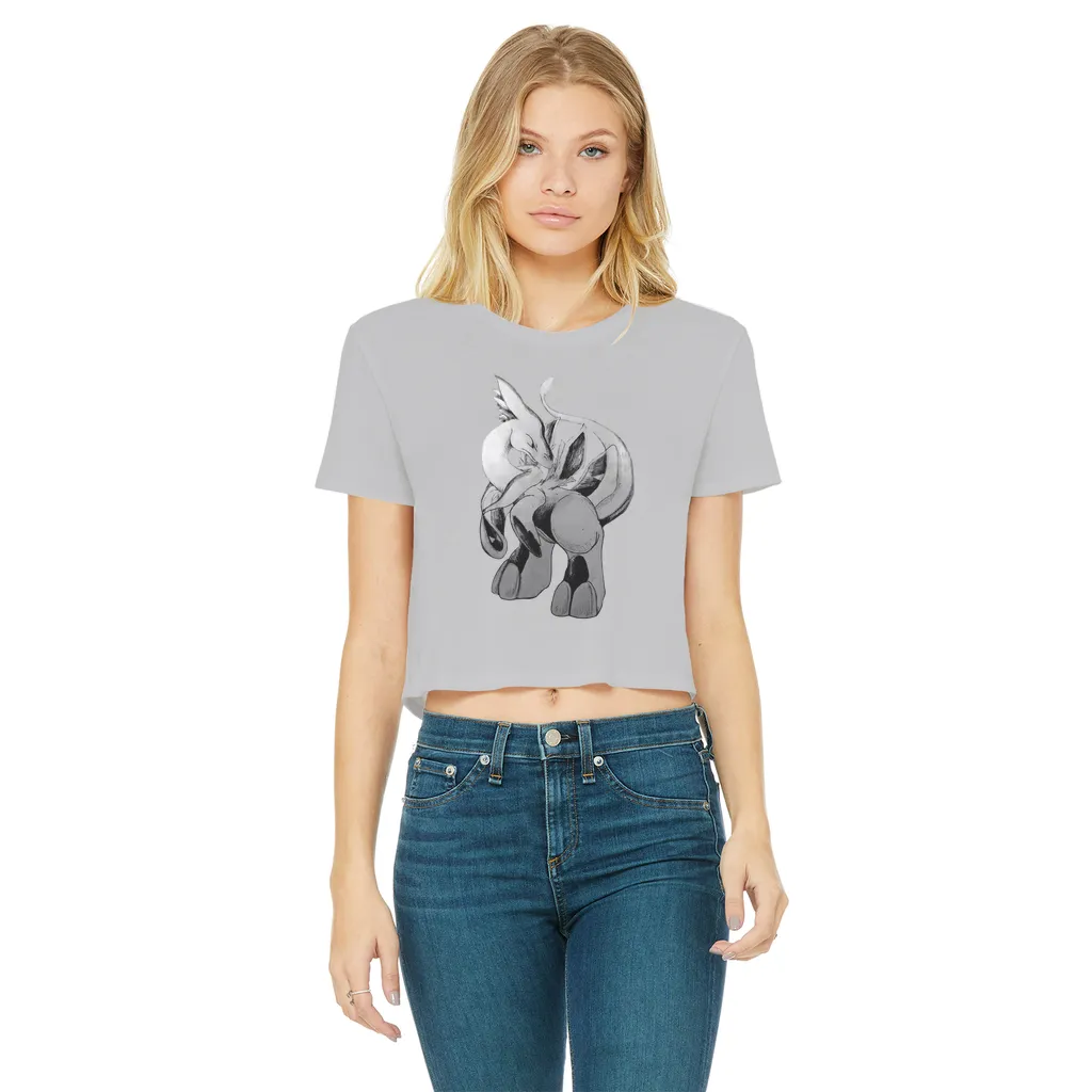 Shimeru Classic Women's Cropped Raw Edge T-Shirt