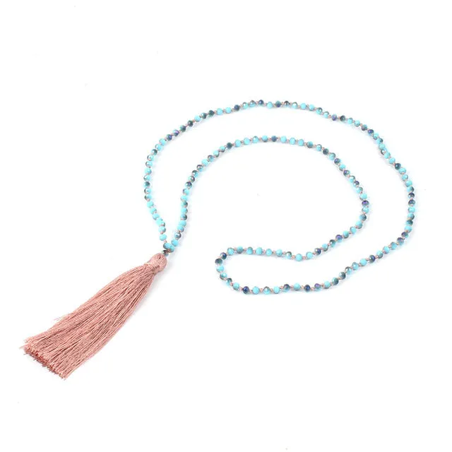 Shinus Necklace Statement Collier Maxi Jewelry Women Necklaces Tassel Bohemian Beaded Crystal Beads Handmade Pendants Trendy