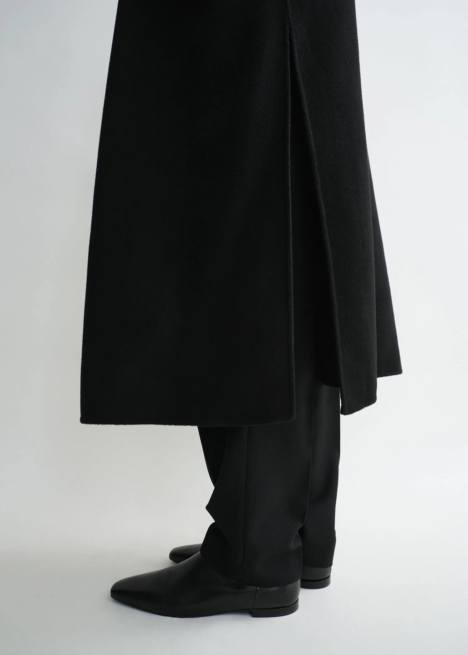 Signature wool cashmere coat black