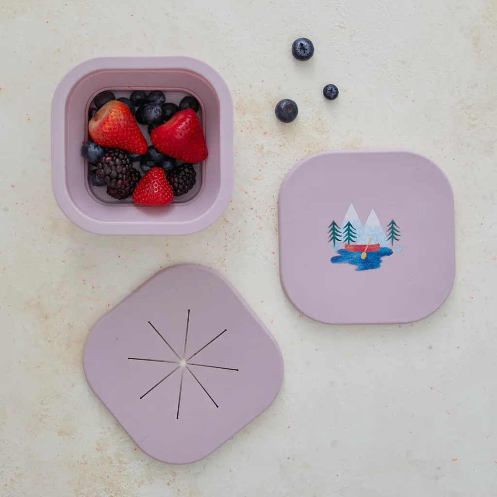 Silicone Collapsible Snack Bowl Camper Violet