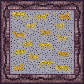 Silk Bandana With Yellow Leopards