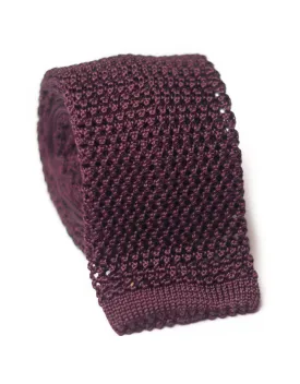 SILK KNIT TIE - BURGUNDY