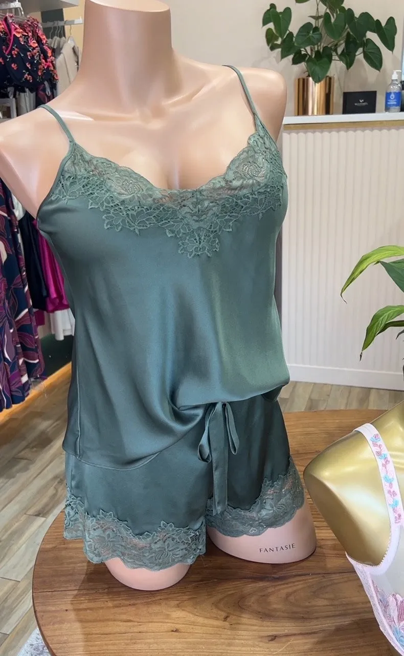 Silk Lace Chemise Moss