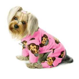 Silly Monkey Fleece Turtleneck Pajamas - Pink