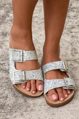 Silver Birkenstock Sandals