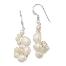 Silver Crystal Fresh Water Pearl Dangle Earring