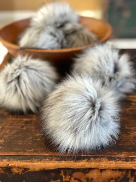 Silver Fox Faux Fur Pom Pom