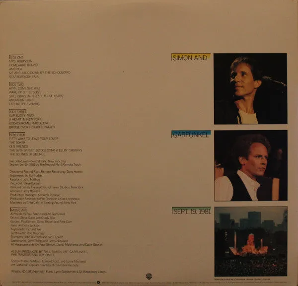 Simon & Garfunkel - The Concert In Central Park (2xLP, Album, Club) (VG )