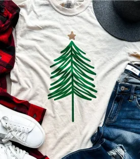 Simple Christmas Tree comfort colors tee