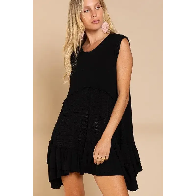 Sleeveless Ruffle Hem Dress