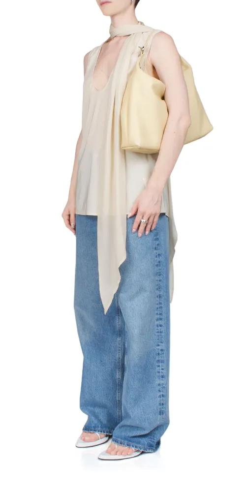 Sleeveless Scarf Top Oat