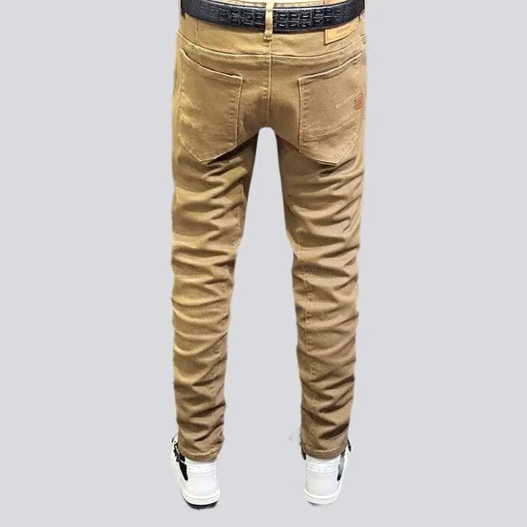 Slim men's solid jeans